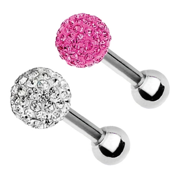 3 Pc Pink Ferido Ball Surgical Steel Helix Tragus Cartilage Barbell Earring Stud 